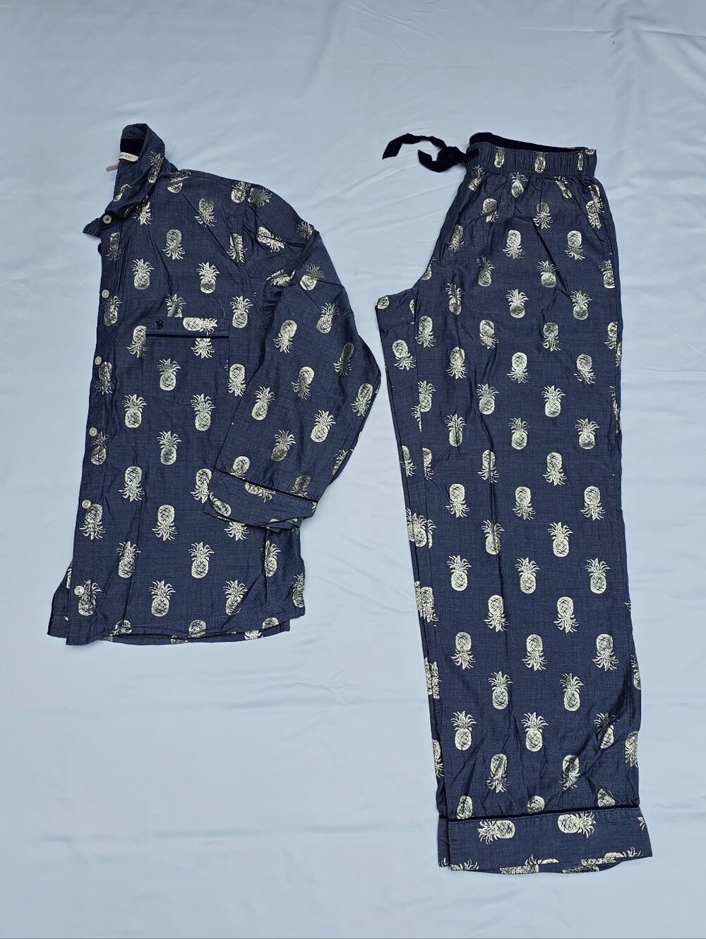 Victoria's Secret Blue With Pineapple Print Pajama Set